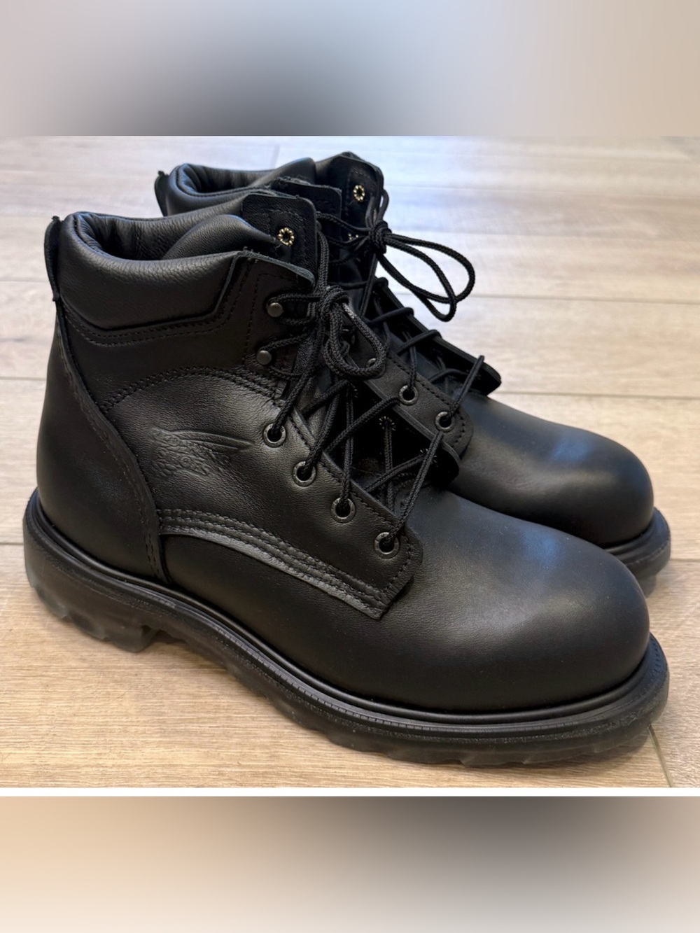 RED WING 607 BLACK 6-INCH SOFT TOE SLIP RESISTANT SUPER SOLE 2.0 WORK BOOTS 10